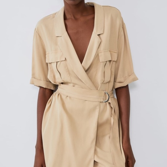 Zara camel color dress with pockets - Picture 2 of 6
